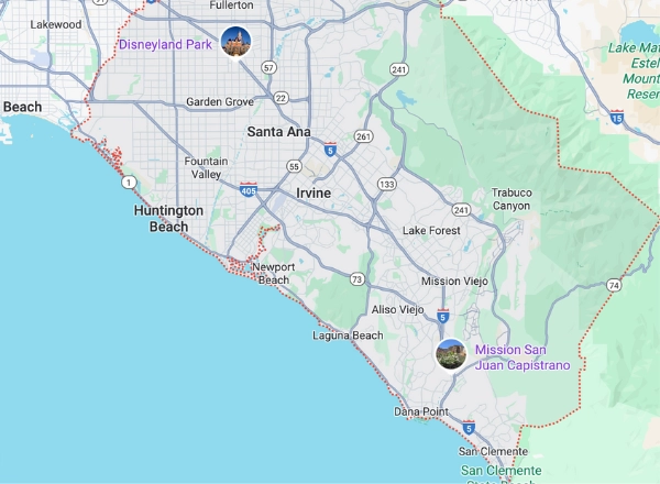 Orange County service areas map
